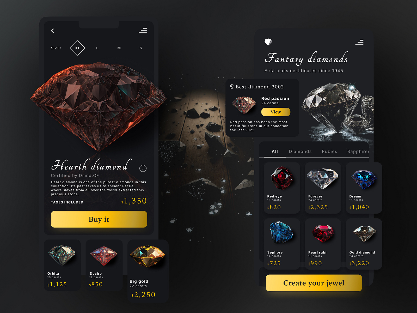 Diamond mobile app by Sergio for Unlocal on Dribbble