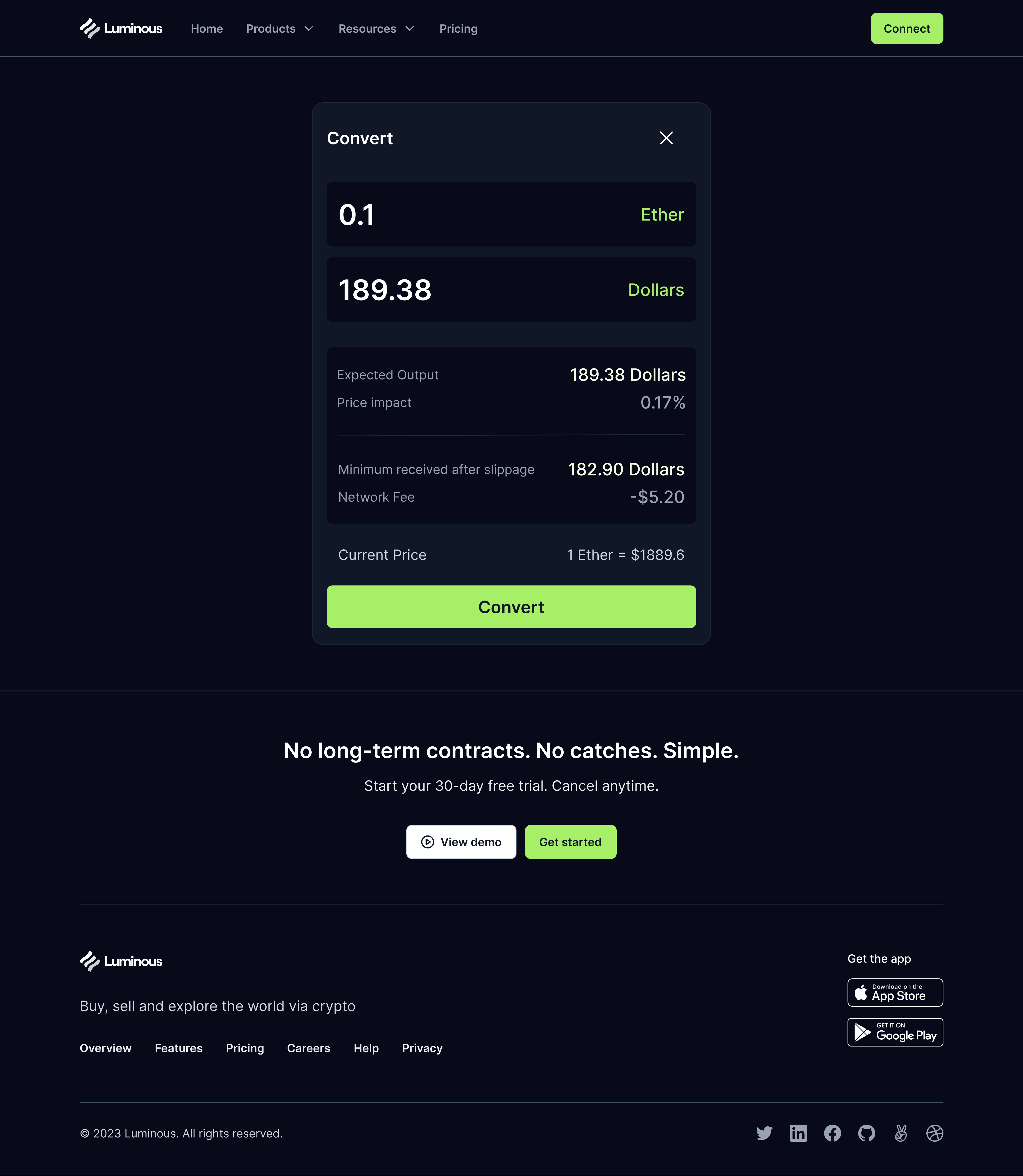 Crypto to Fiat Conversion blockchain crypto darkmode design ui ux web3