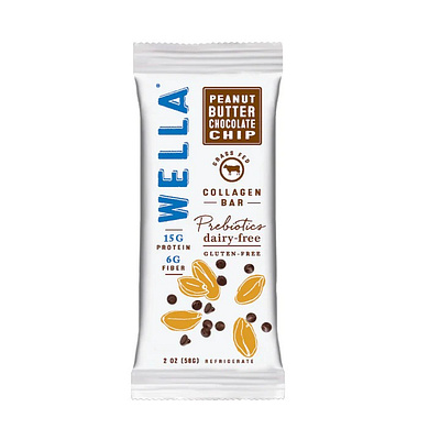 Wella Foods' Peanut Butter Chocolate Chip Collagen Bar grain free cereal grainfreecereal protienbars wellafoods