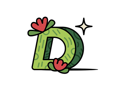 36 Days of Type - Day 4 - D 36 days of type adobe illustrator d daily challenge design flowers graphic design green illustration illustrator letter d lettering moss moss green nature overgrown type type letter typography vector
