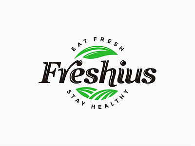 Freshius concept design eco field food fresh graphic design green grocery leaf logo shop store typography