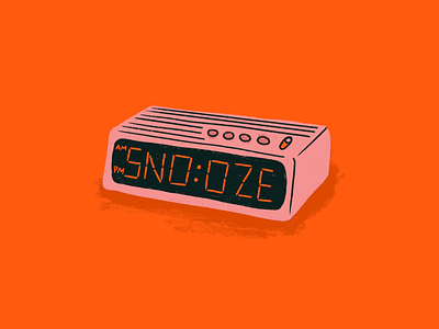 almost friday mood clock clock radio illustration lettering procreate snooze type