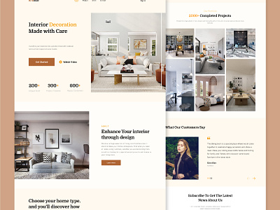 Interior Landing Page Design interaction design interior design landing page design landing ui ui design ui ux visural design web design website website design