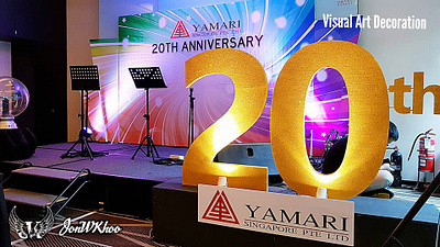Yamari 20th Anniversary 2017 | Annniversary Booth backdrop design event graphic design illustration jonwkhoo photobooth stage visual art deco