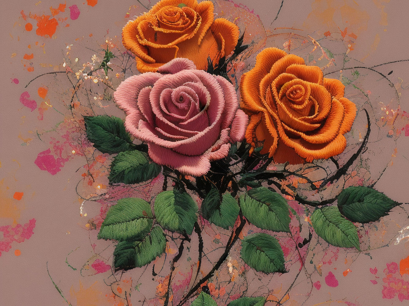Embroidery abstract rose flower by Hazely on Dribbble