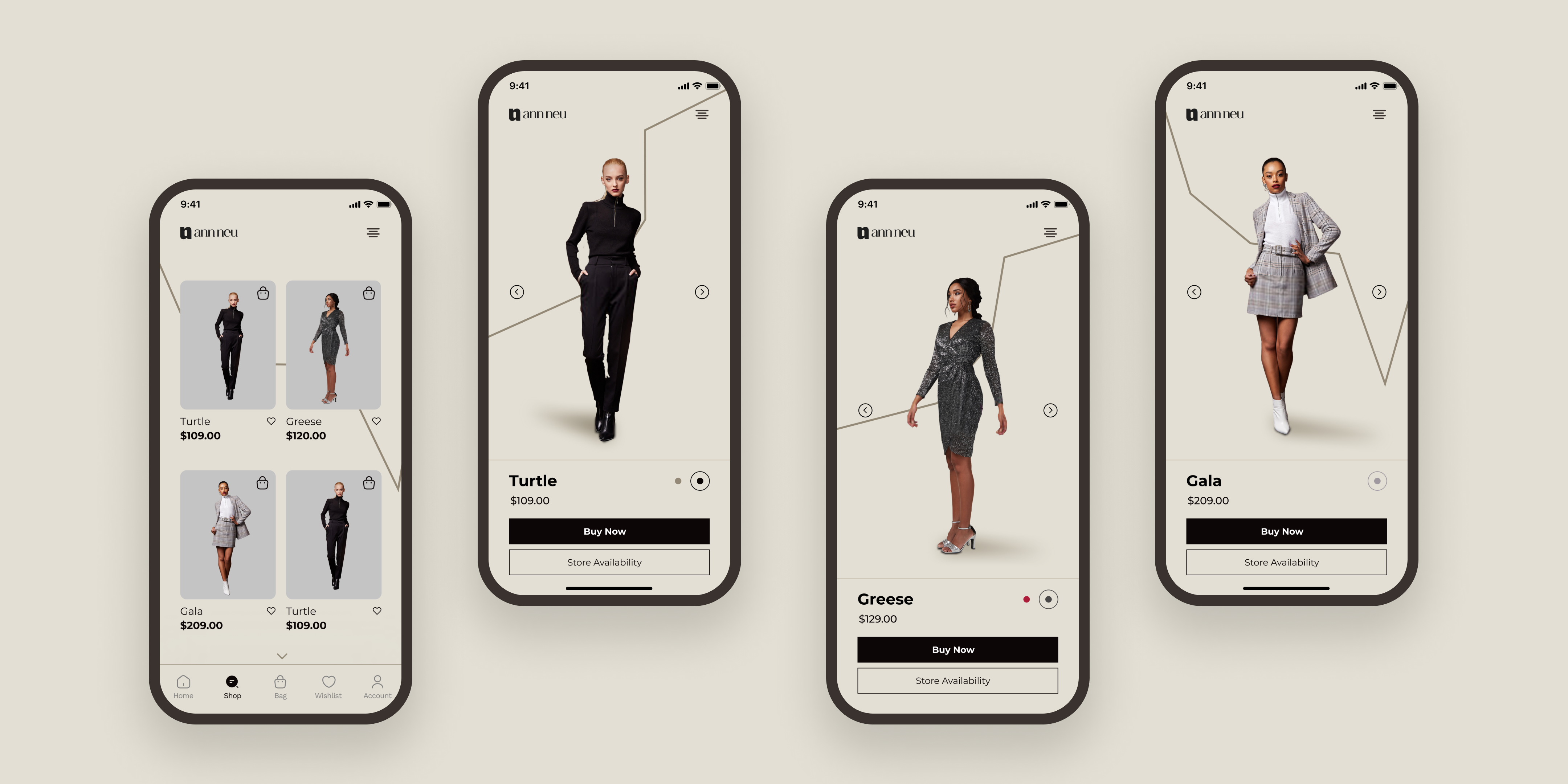 Fashion App UI branding design graphic design product design ui ux