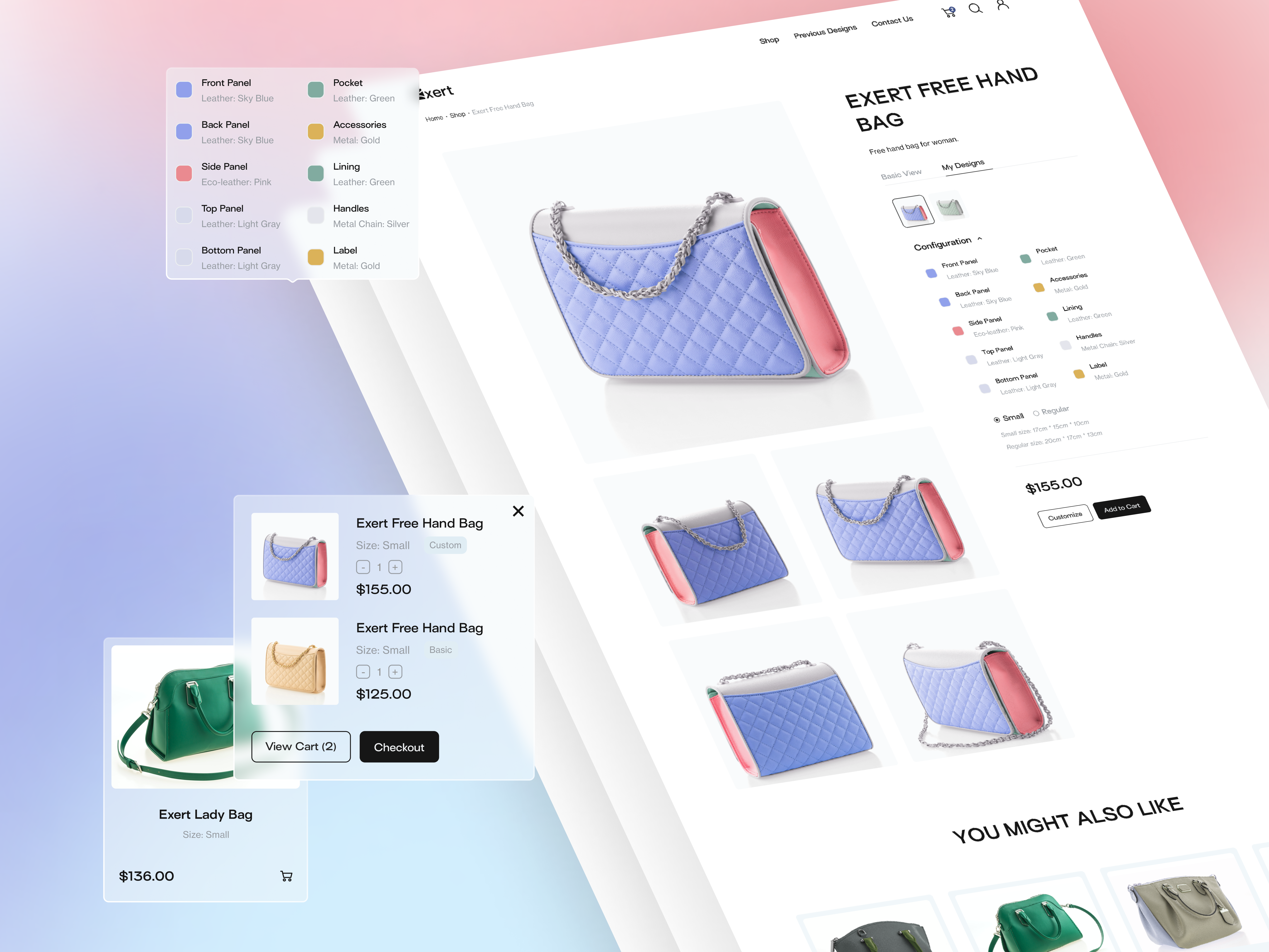 Exert - e Commerce Concept builder clean customizer e commerce flat layout design shop ui ux website