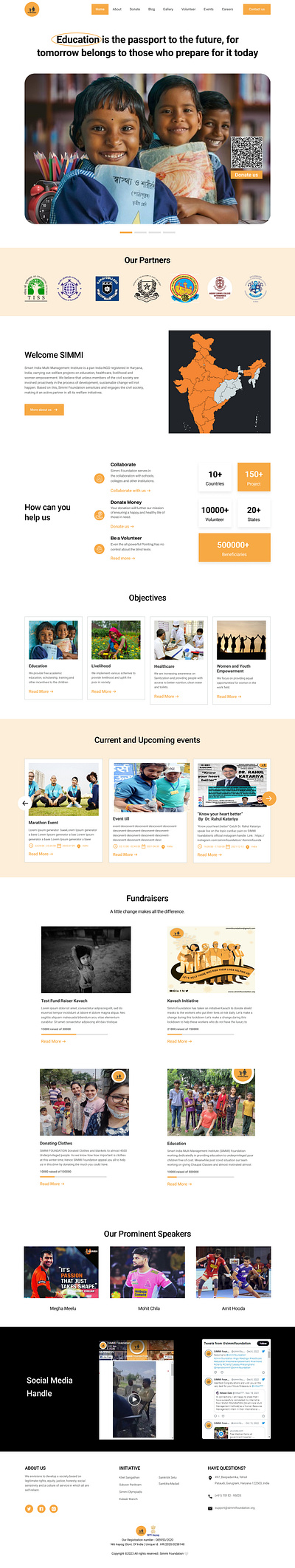 Simmi Foundation-Redesign of Simmi Landing Page