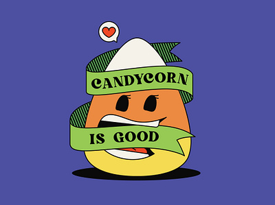 Candycorn Is Good 30 by 30 badge badge design candy candy corn candycorn design challenge eating food good halloween ribbon
