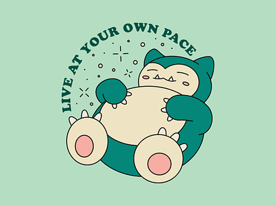 Live At Your Own Pace 30 by 30 badge badge design design challenge live live at your own pace nap nintendo pace pokemon sleep sleepy slow snorlax your own pace