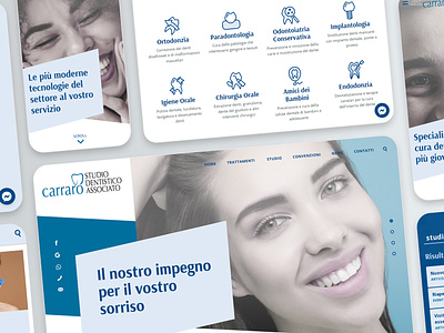 Studio Dentistico Carraro Website css css3 custom dental dental clinic design graphic design html html5 icons responsive ui web design webdesign website