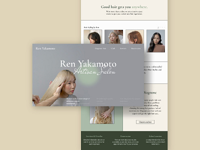 Ren Yakamoto - Hair Artisan Salon appontment artisan salon beauty design hair hair dresser hair salon website landing page salon app salon landing page treatment ui uiux user interface web design