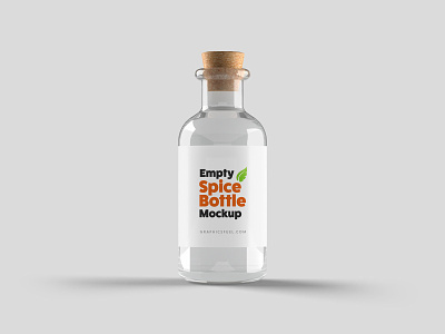 Empty Spice Bottle With Cork Mockup psd template