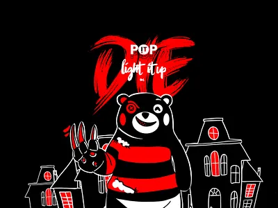 POP IT TERROR VILLAGE DESIGN booth branding graphic design interior design