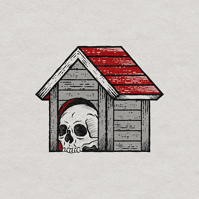 This Must Be The Place v.2 adobe illustrator badge design character classic graphic design home house illustration logo merch place retro shirt skull texture vintage