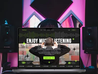 MeloCloud | Saas music listening platform audio cloud design ui hero section kpop landing page listen listen music music platform music saas saas music spotify spotify saas streaming ui uiux uiux designer web app web design