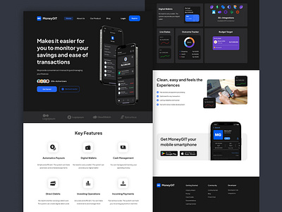 MoneyGIT - Mobile Promotion Landing Page fintech landingpage mobile promotion