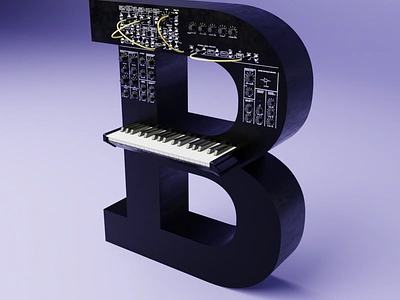 B for 36 Days of Type 2023 36days b 36daysoftype 3d blender korg synthesizer typography