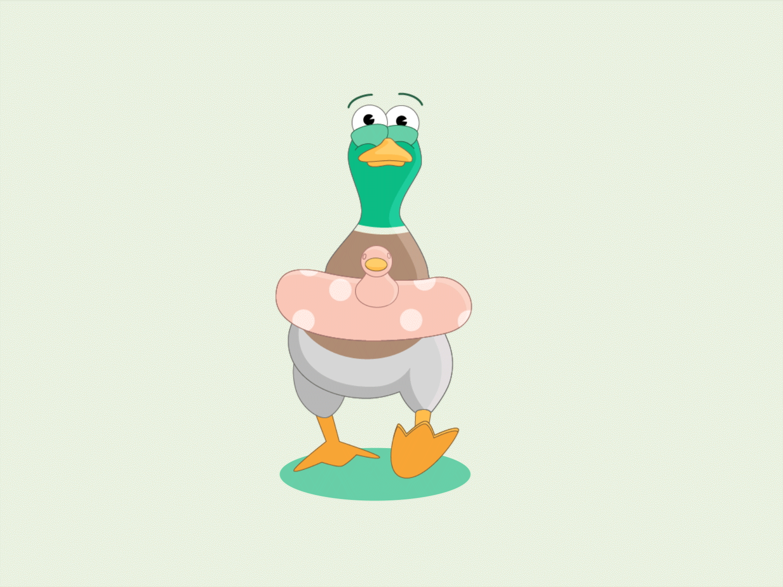 Mallard walk cycle animation bird character design illustration mallard walk cycle