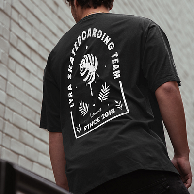 Lyra Skateboarding T-shirt Design branding graphic design illustration logo v