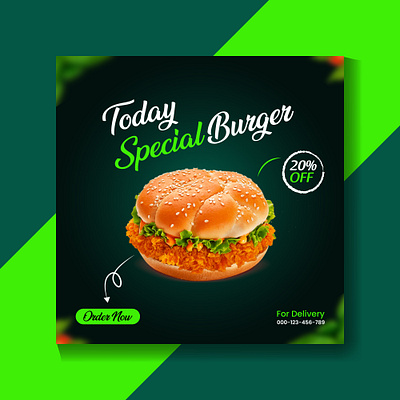 Food Discount Social Media Post Template pizza flyer