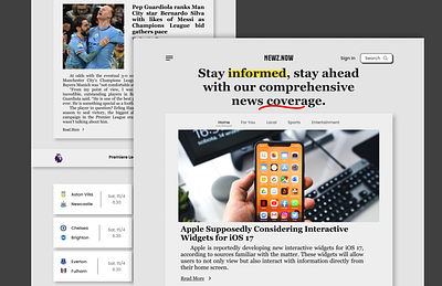 Newsletter Website - NEWZ.COM design landingpage news ui ux webdesign