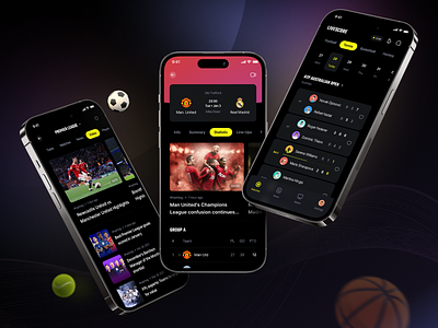Sport Live Score App Concept 3d mobile sport ui uidesign