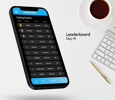 Leaderboard #DailyUI day-19 appdesign coding dailyui design figma graphic design logo mobiledesign ui uidesign uiux userinterface