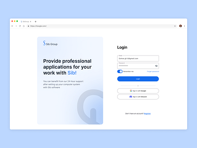 Sib Group register process design graphic design login ui ux