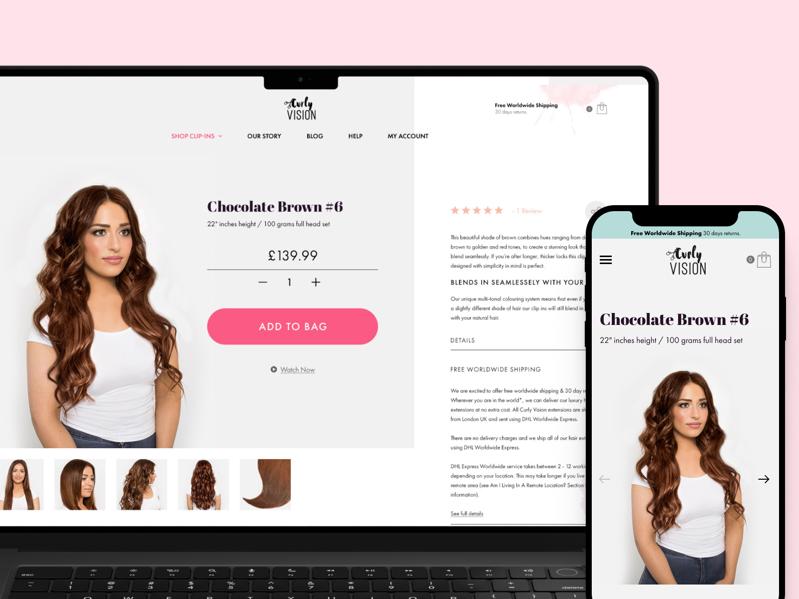 Curly Vision Hair Extensions Shopify site Design by Stanpo on Dribbble