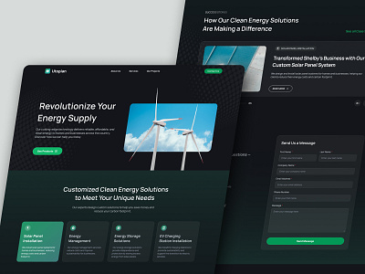 Clean Energy Company - Landing Page clean energy clean energy company dailyexploration dailyui exploration landing page productdesign uidesing uiux