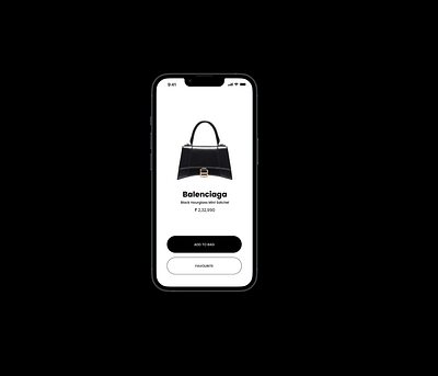 Carousel interaction (luxury bag app) animation design ui ux