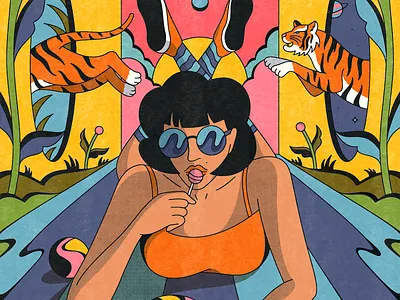 Lolli Gaze abstract colorful fashion festival illustration illustrator musicfestival psychedelic retro shapes summer trippy vintage whimsical woman