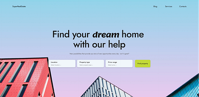 real estate main - dream home design figma main ui web design