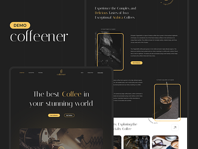 Coffeener - landing page design coffeepage design framer landingpage ui visualdesign website design