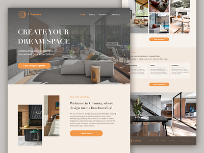 Landing page - Interior design services branding design graphic design interior landing ui ux web