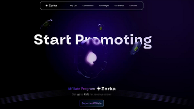 Affiliate Landing Page 3d animation casino chips graphic design motion graphics ui