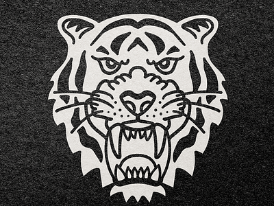 tiger line art logo by Jenggot Merah on Dribbble