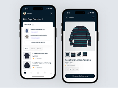 Fashion Commerce App app buy cart clean commerce design fashion icon image interface ios market marketplace minimal order outfit selector simple style ui