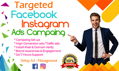 I will run facebook ads campaign instagram promotion fb advertis advertising facebook advertising illustration logo social media marketing