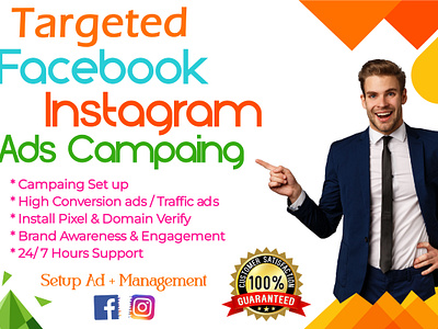 I will run facebook ads campaign instagram promotion fb advertis advertising facebook advertising illustration logo social media marketing