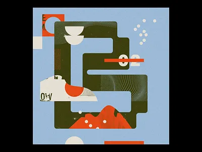 B collage design geometry illustration layout pattern texture type