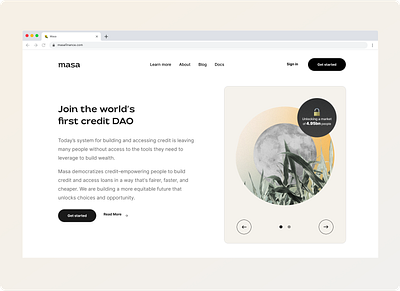 Masa- Website Slider storytelling ui visual identity website