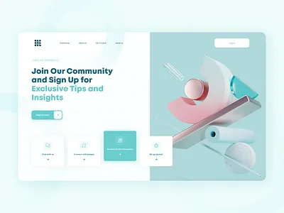 Join community landing page cards community digitaldesign fintech icons join landing page log in modern sign up ui ux web design webdesign