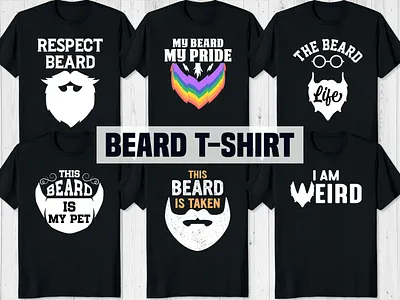 Custom Beard T-Shirt Design amazon apparel beard t shirt branding clothing design etsy etsy seller graphic design illustration logo merch merch by amazon pod print on demand shirt design store tees typography