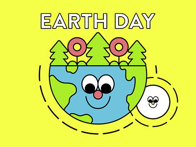 Earth Day 2023 design earth flat graphic design icon illustration logo minimal planet retro trees vector