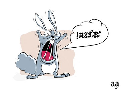 Rabbit's silent cry - illustration mascot work art cartoon character design drawing illustration logo mascot vector