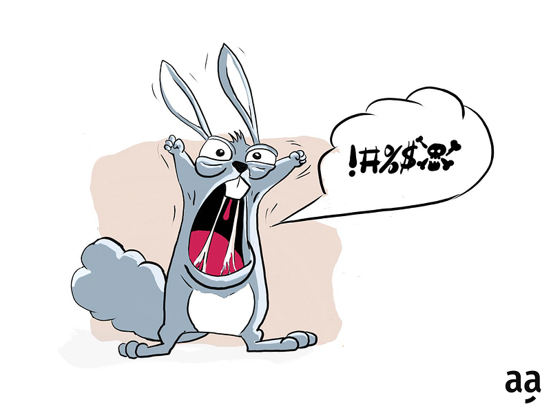 Rabbit's silent cry - illustration mascot work art cartoon character design drawing illustration logo mascot vector