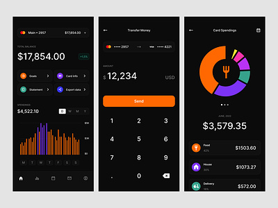 Mobile banking app | Concept analytics balance bank banking credit crypto expends finance fintech minimal mobile money saas seurity startup transaction ui ux wallet