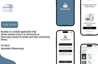 Bookify mobile application app app design case study interface design library design mobile ui ui uiux user experience user inteface ux